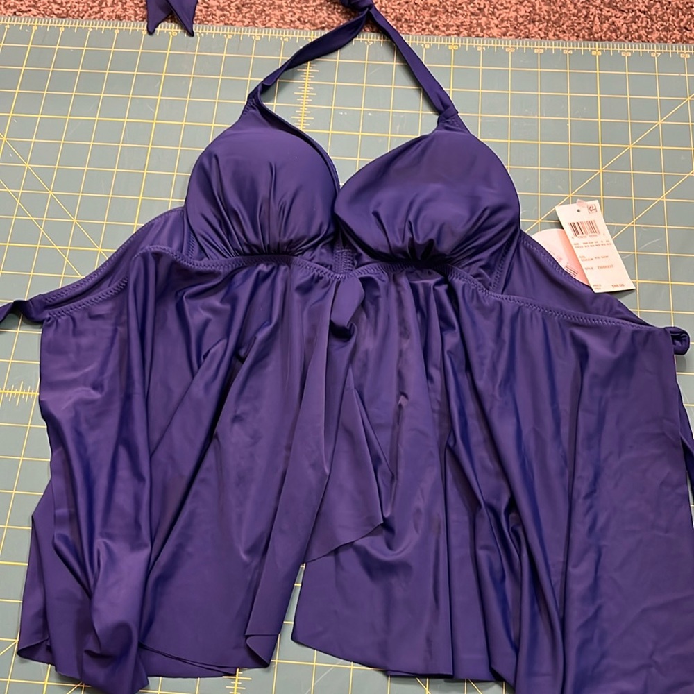 New Profile Blush by Gottex apron Tankini Top size medium
